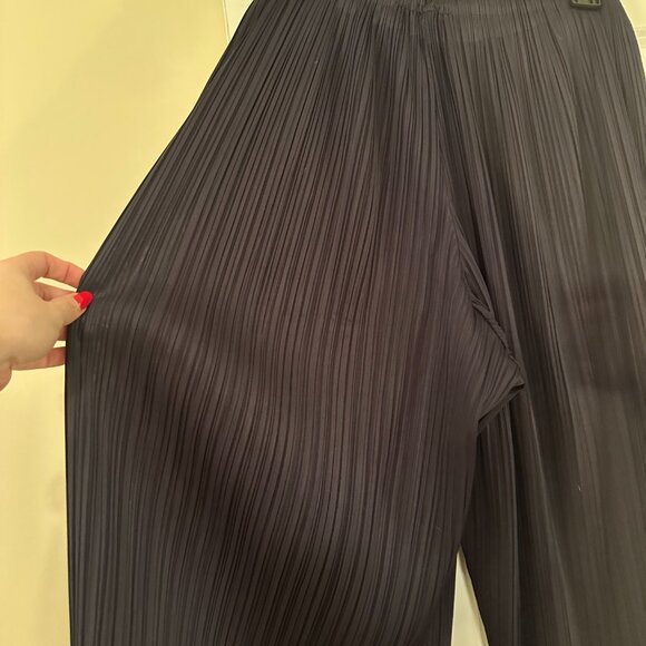 Issey Miyake Pleats Please Navy Pants - Size 5 - Picture 6 of 7